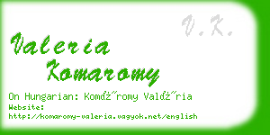 valeria komaromy business card